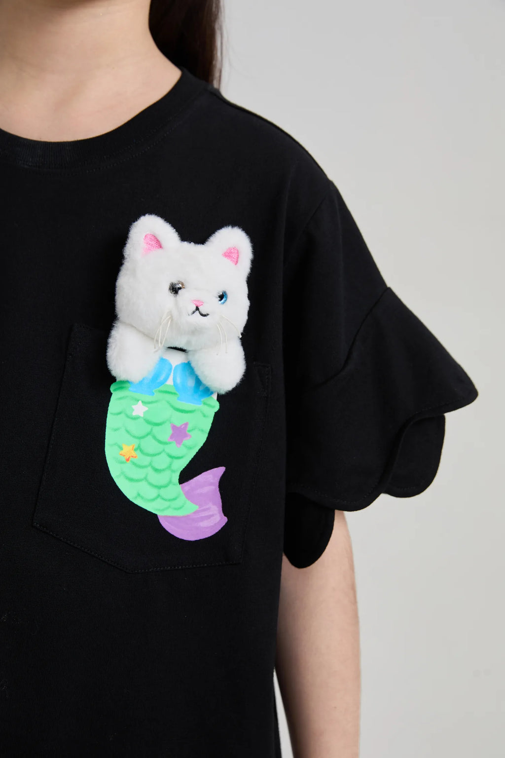 Poco Blush Mermaid Cat Plush Doll Tee