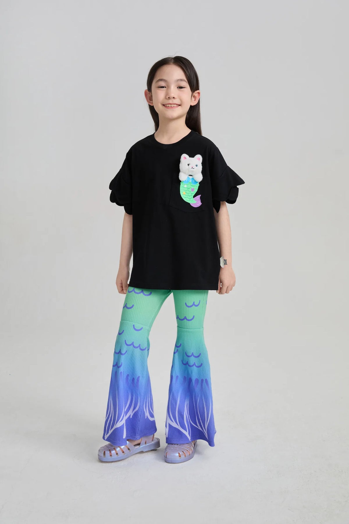 Poco Blush Mermaid Cat Plush Doll Tee