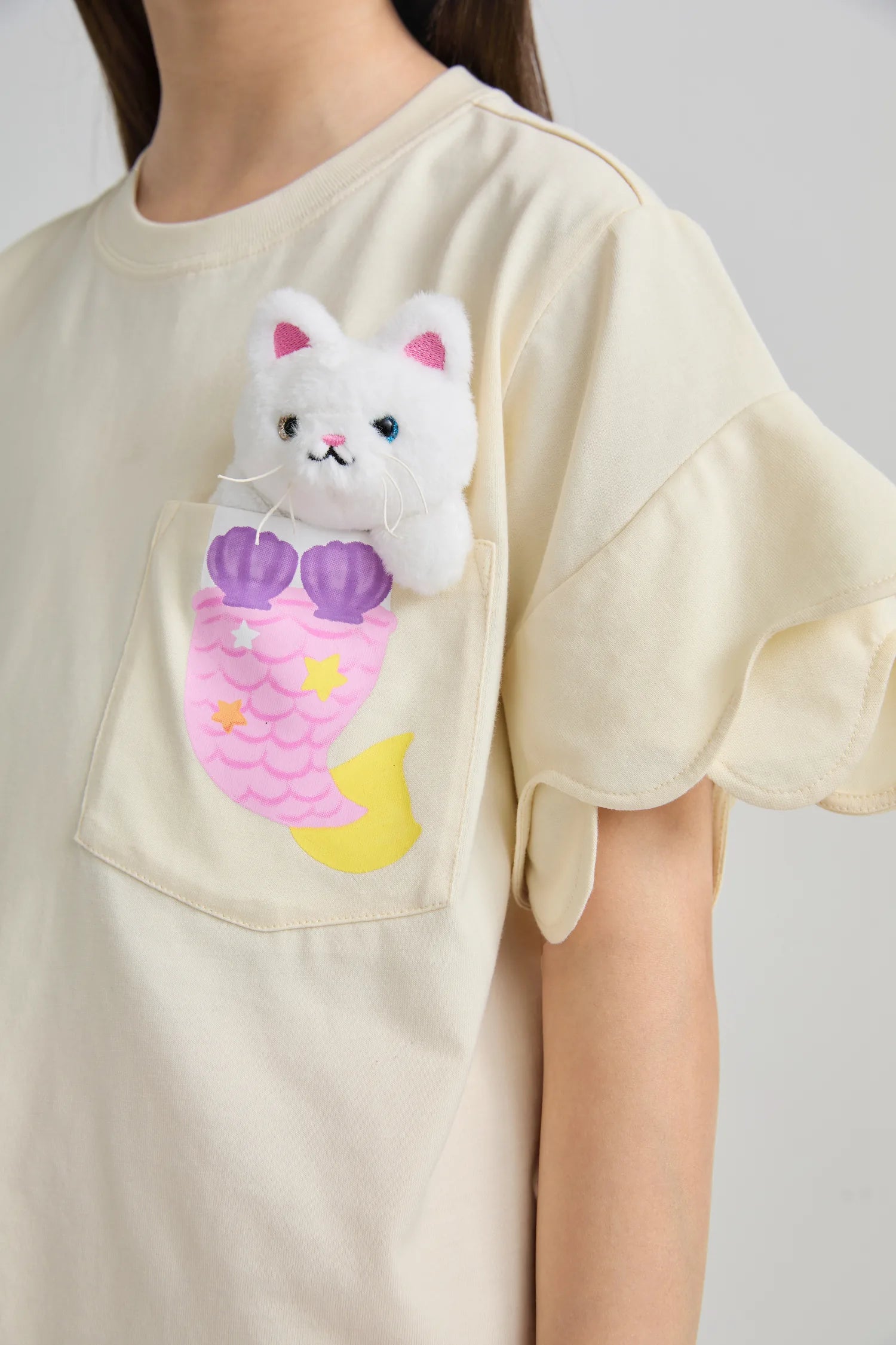 Poco Blush Mermaid Cat Plush Doll Tee