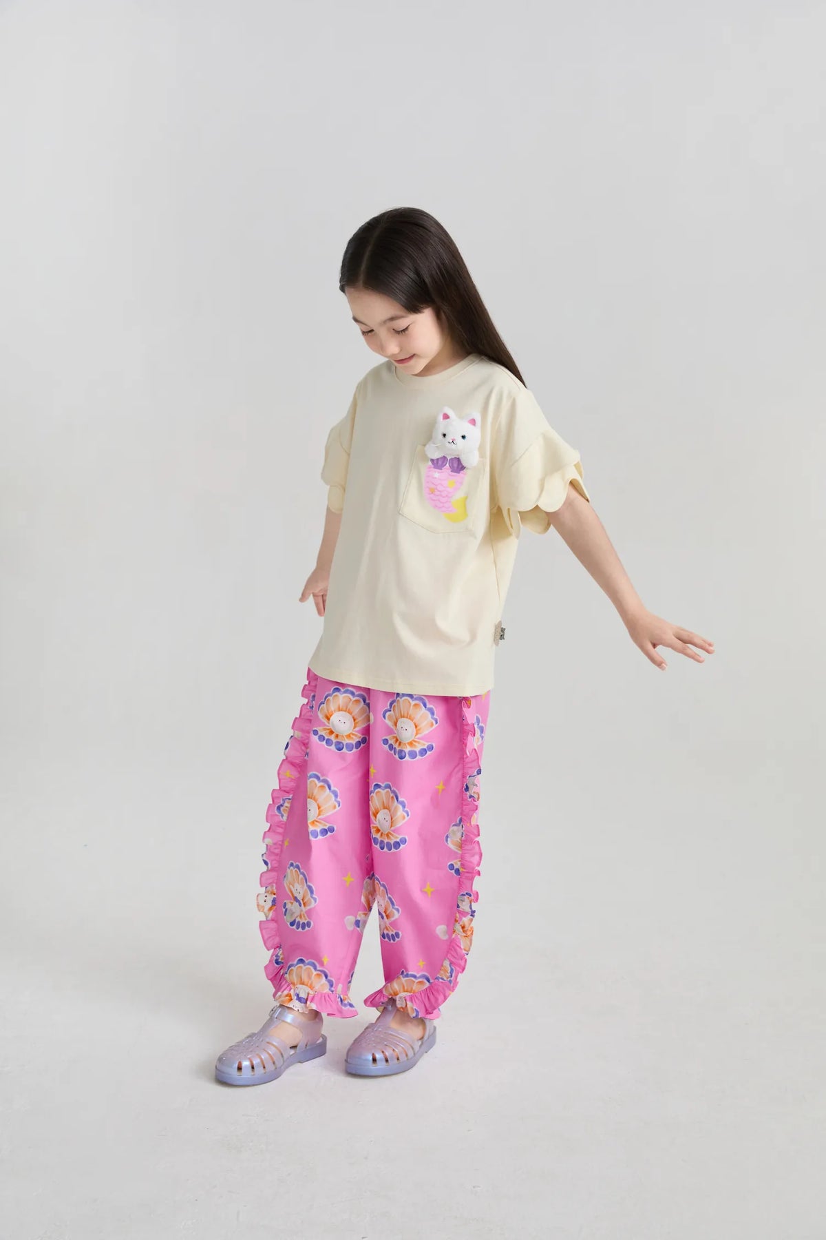 Poco Blush Mermaid Cat Plush Doll Tee