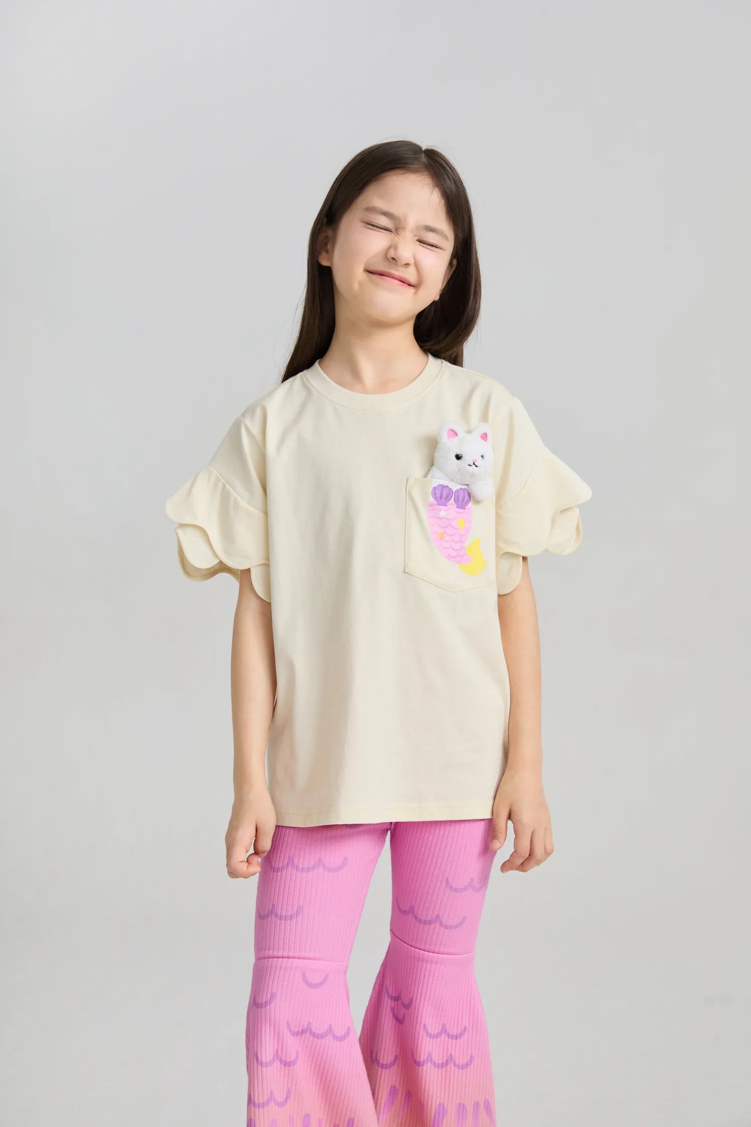Poco Blush Mermaid Cat Plush Doll Tee