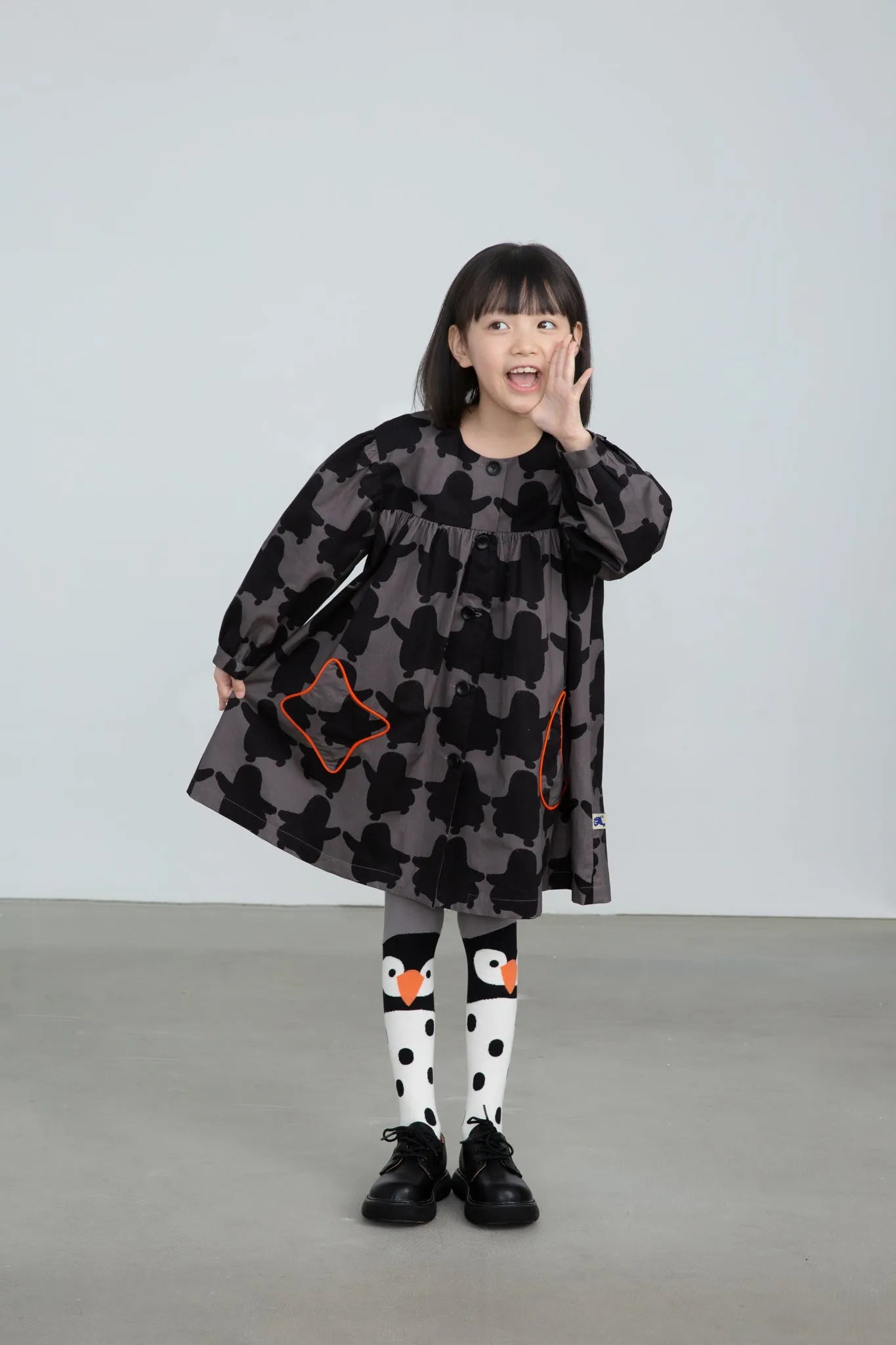 Poco Blush Polar Penguin Cotton Trench Coat