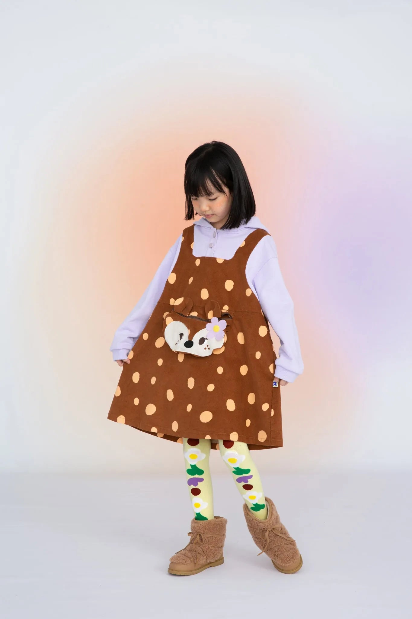 Poco Blush Deer Spot Twirl Dress