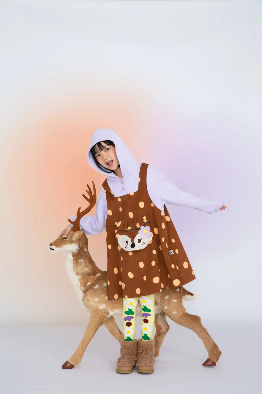 Poco Blush Deer Spot Twirl Dress