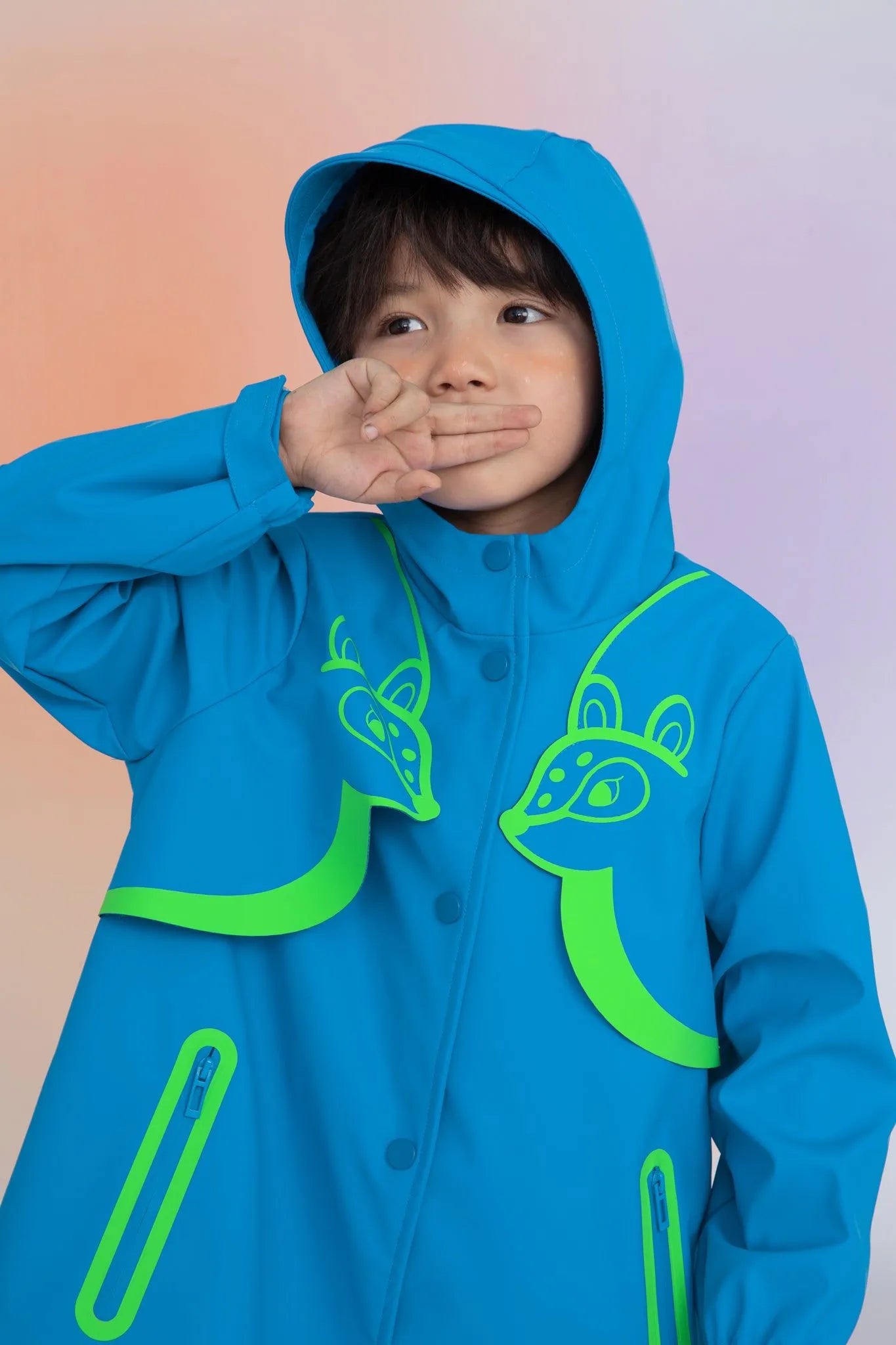 Poco Blush Deer Silhouette Rain Coats