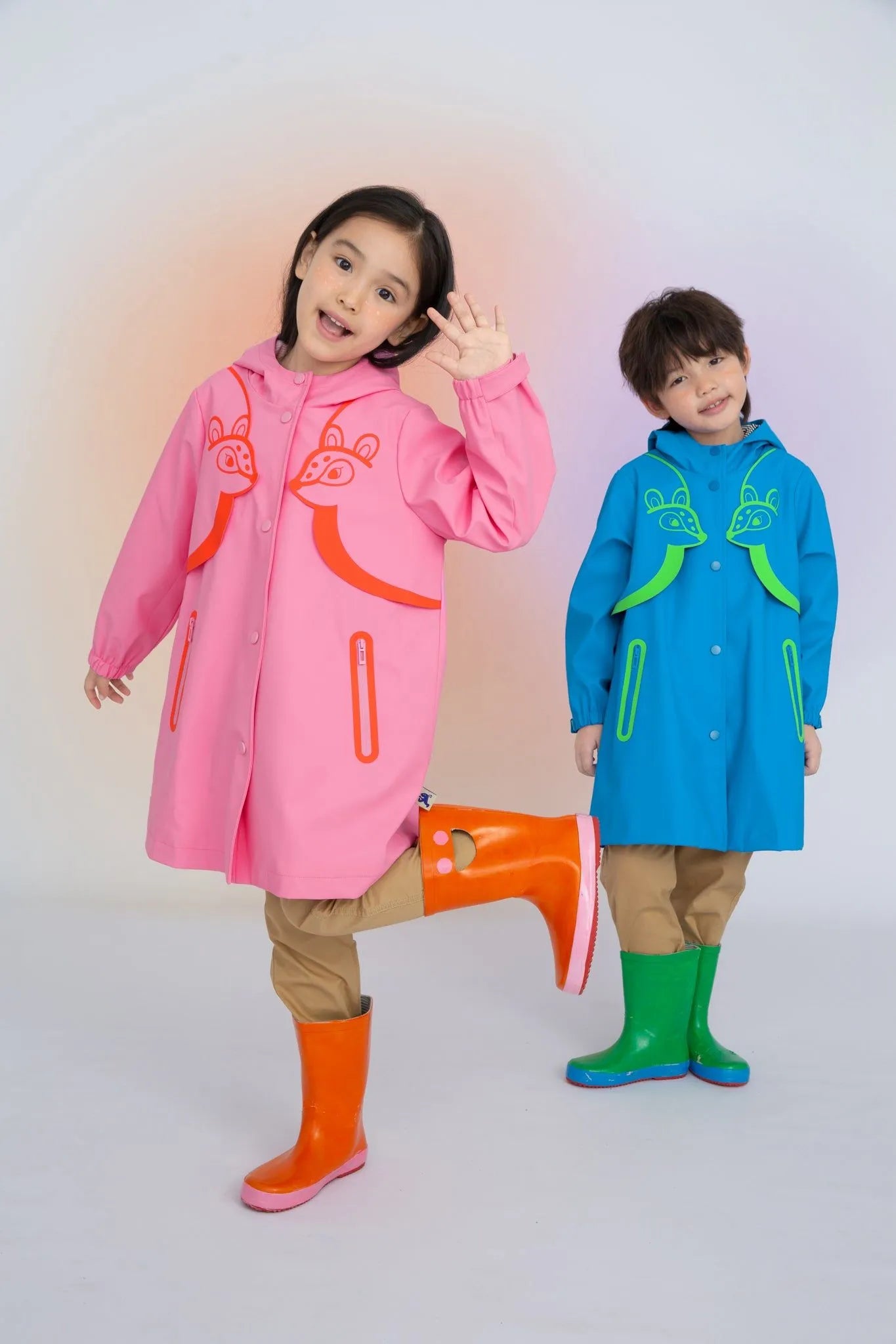 Poco Blush Deer Silhouette Rain Coats