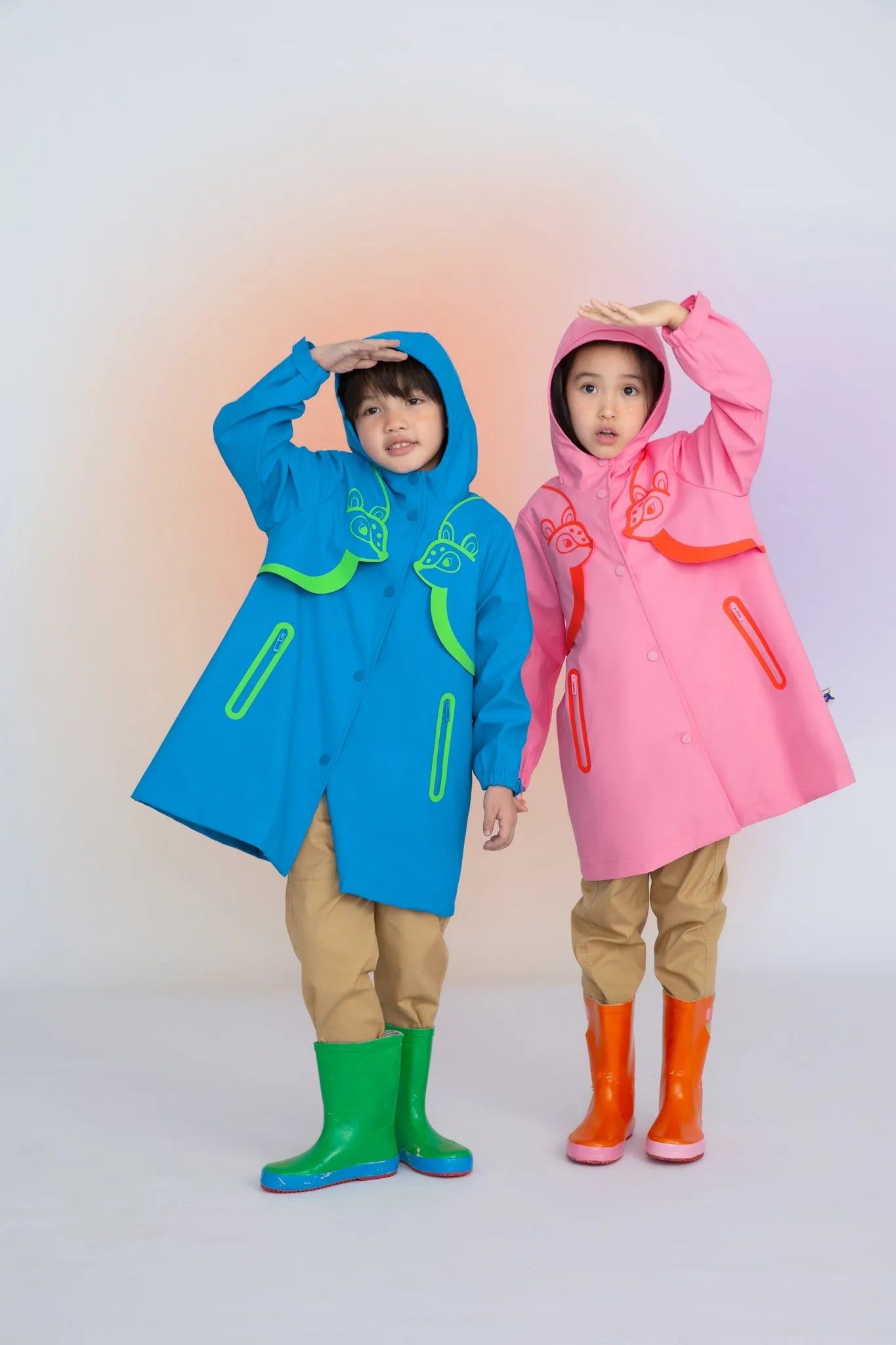 Poco Blush Deer Silhouette Rain Coats