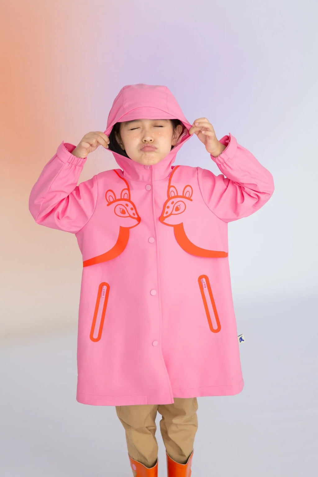 Poco Blush Deer Silhouette Rain Coats