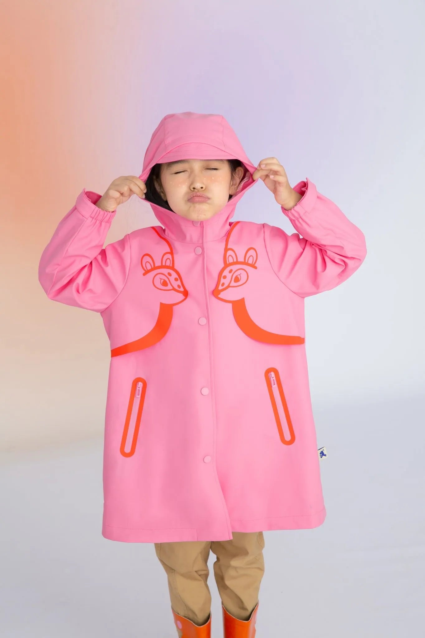 Poco Blush Deer Silhouette Rain Coats