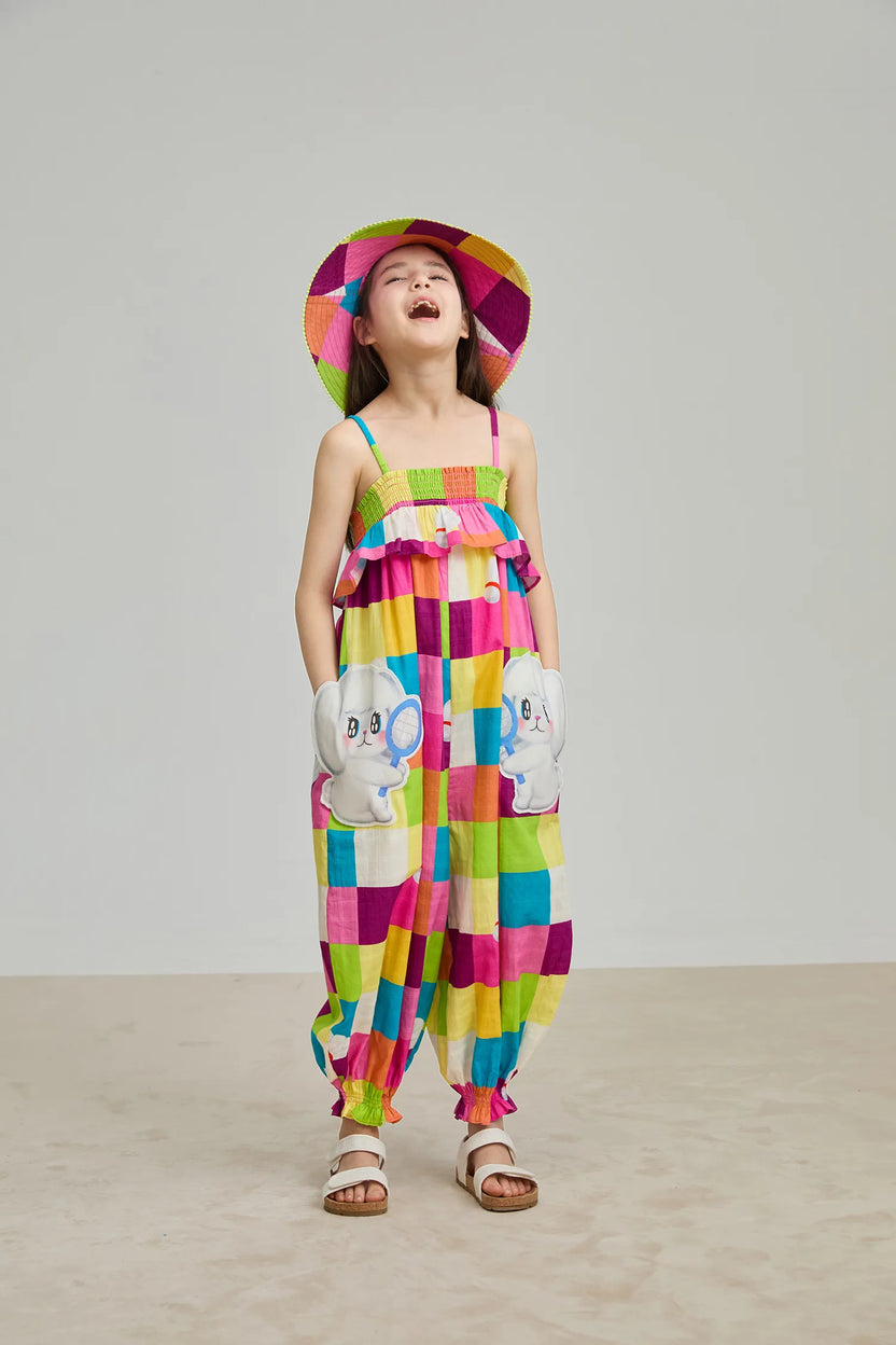 Rainbow Check Sports Romper by Poco Blush, image 10