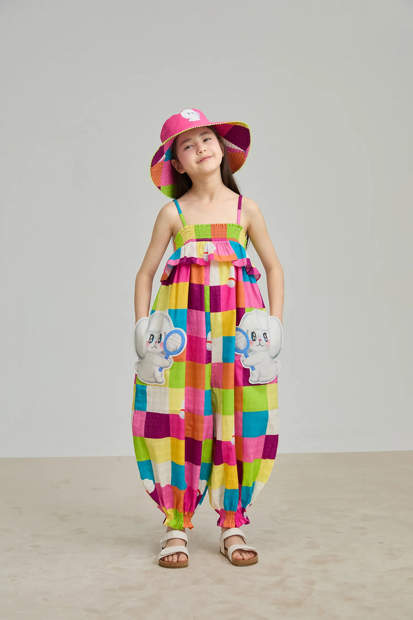 Rainbow Check Sports Romper by Poco Blush, image 11