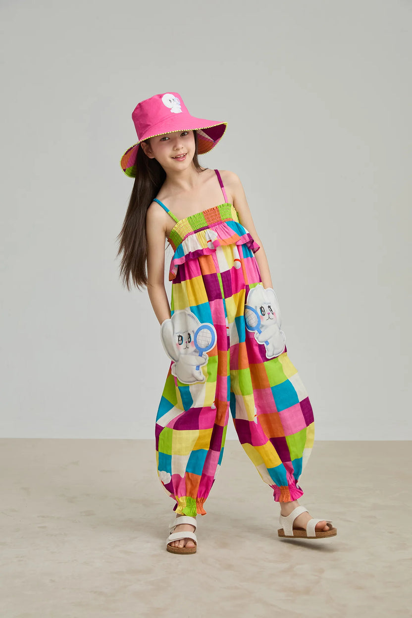 Rainbow Check Sports Romper by Poco Blush, image 12