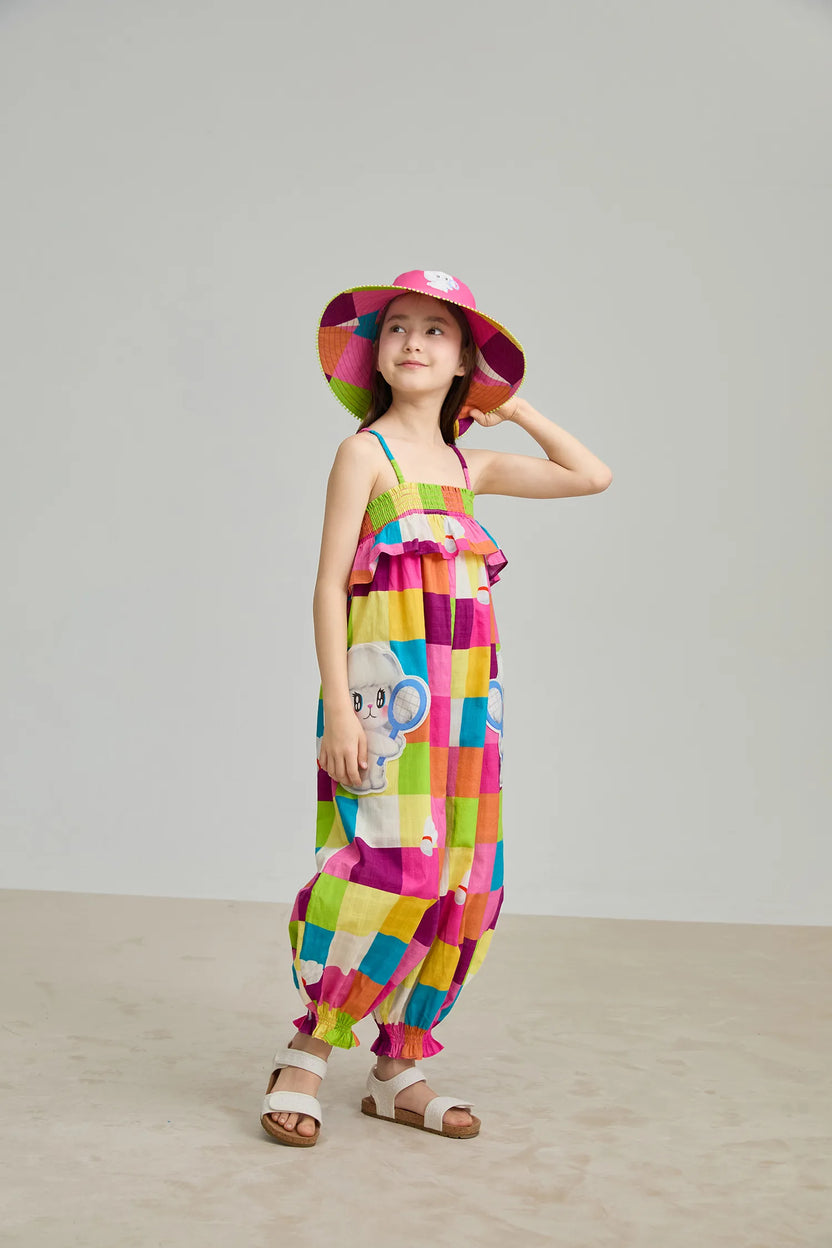 Rainbow Check Sports Romper by Poco Blush, image 13