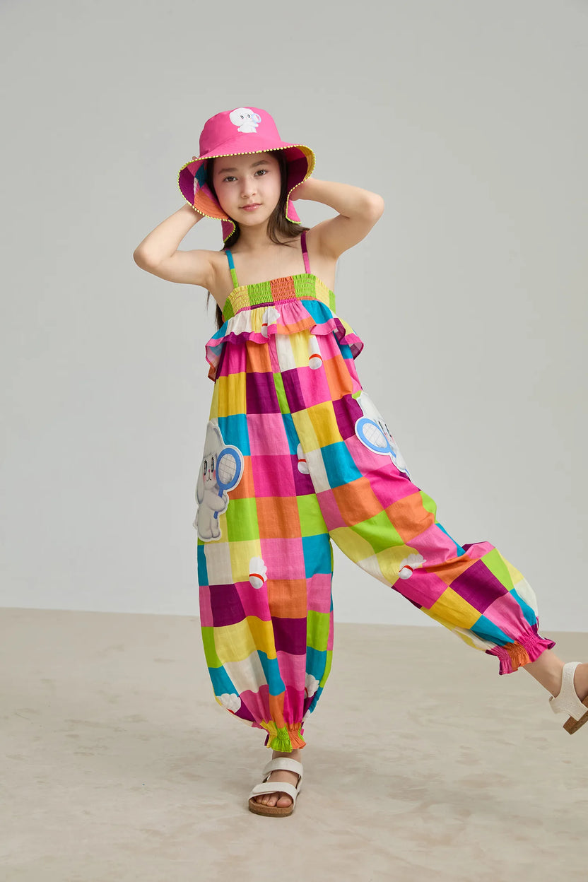 Rainbow Check Sports Romper by Poco Blush, image 16