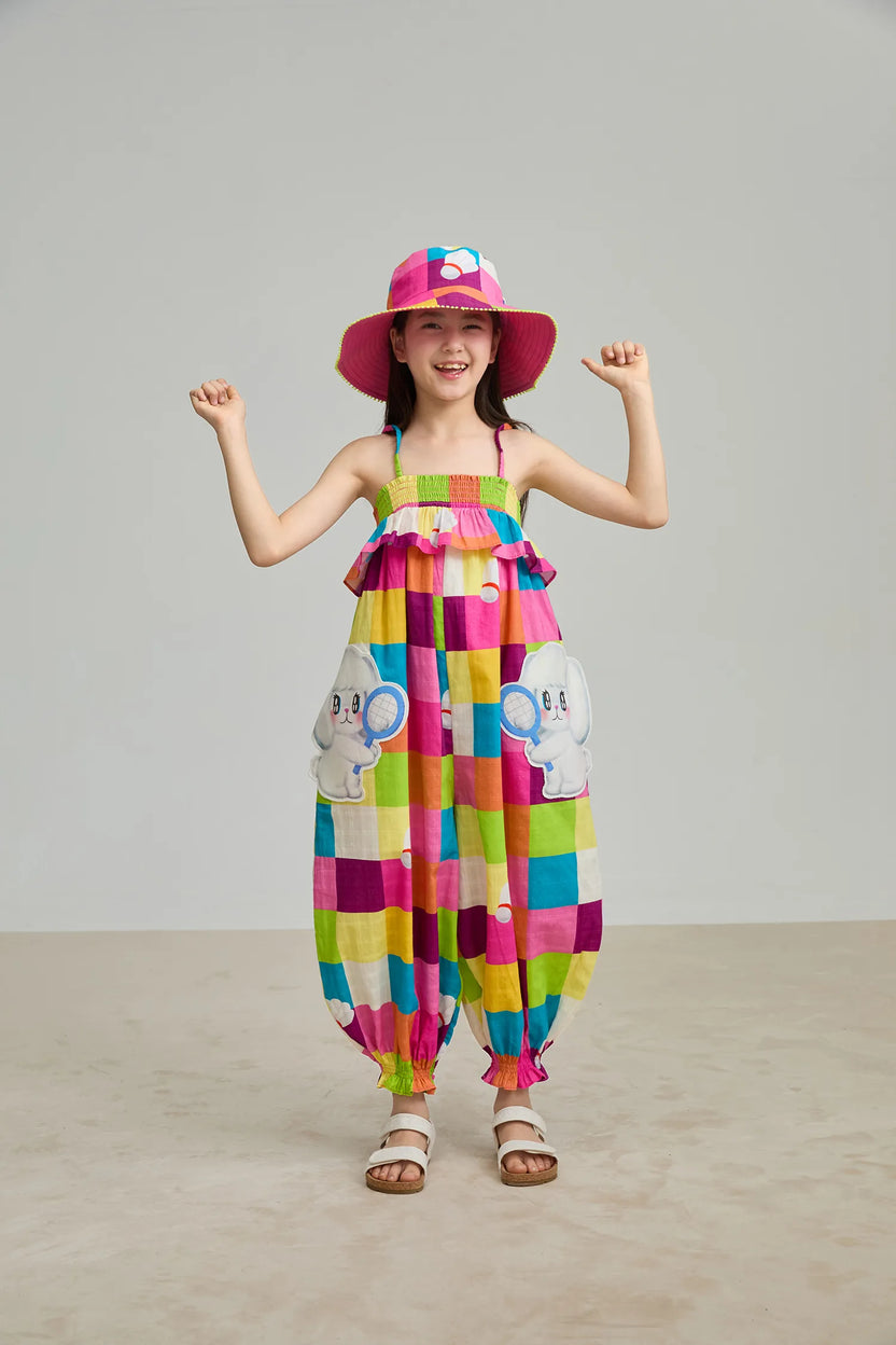 Rainbow Check Sports Romper by Poco Blush, image 17