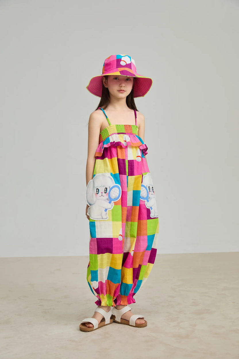 Rainbow Check Sports Romper by Poco Blush, image 18