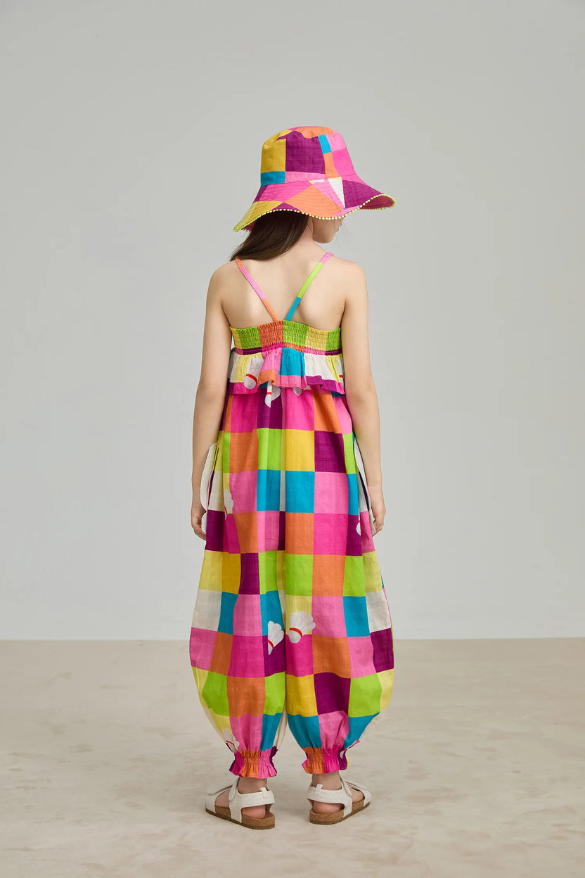 Rainbow Check Sports Romper by Poco Blush, image 19