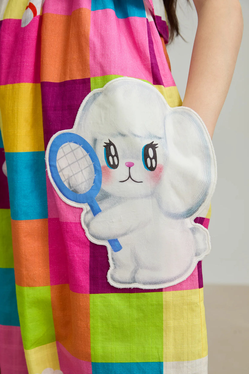 Poco Blush Rainbow Check Sports Romper