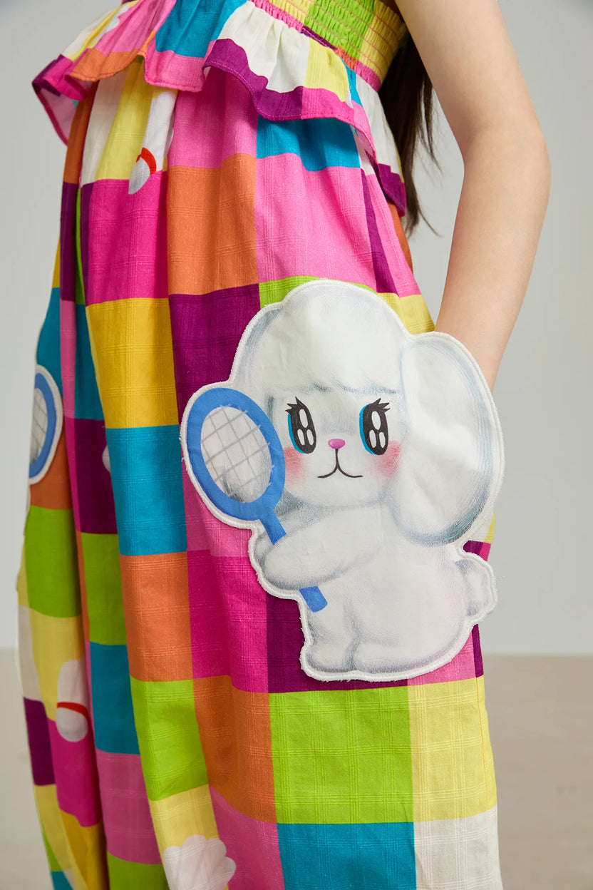 Rainbow Check Sports Romper by Poco Blush, image 6