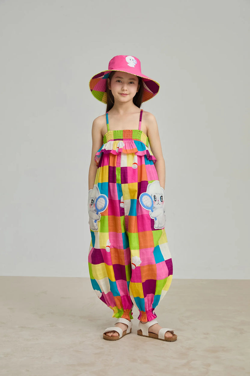 Rainbow Check Sports Romper by Poco Blush, image 8
