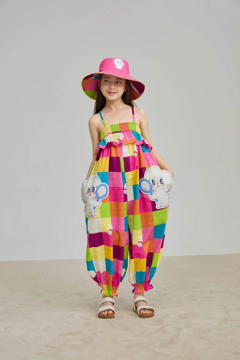 Rainbow Check Sports Romper by Poco Blush, image 9