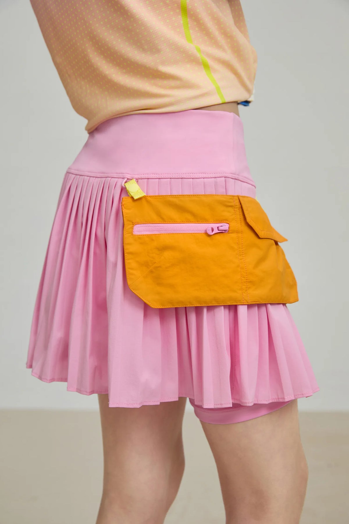 Poco Blush Pleated Skort with Detachable Belt Bag