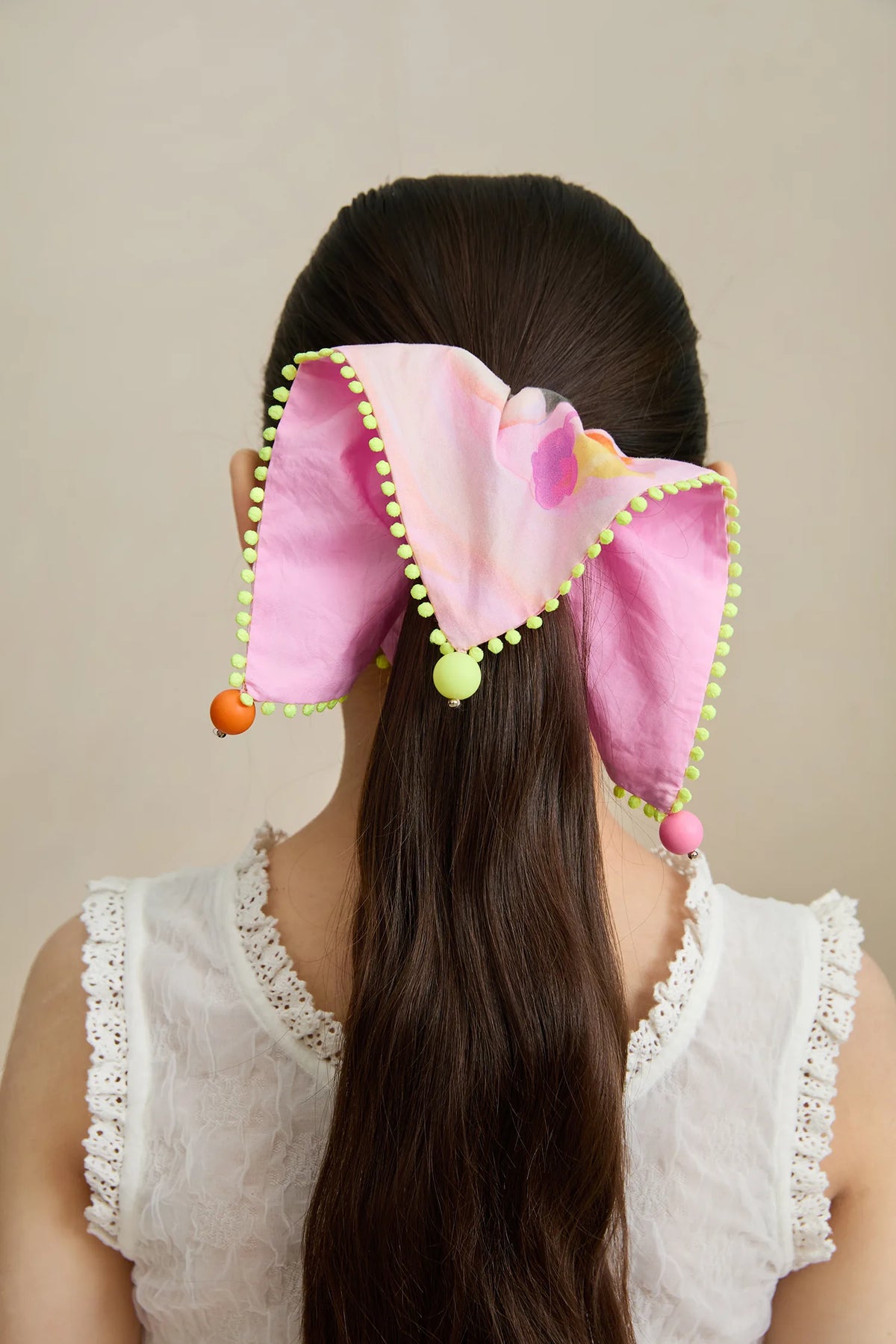 Poco Blush Swan Lake Print Hair Scrunchie