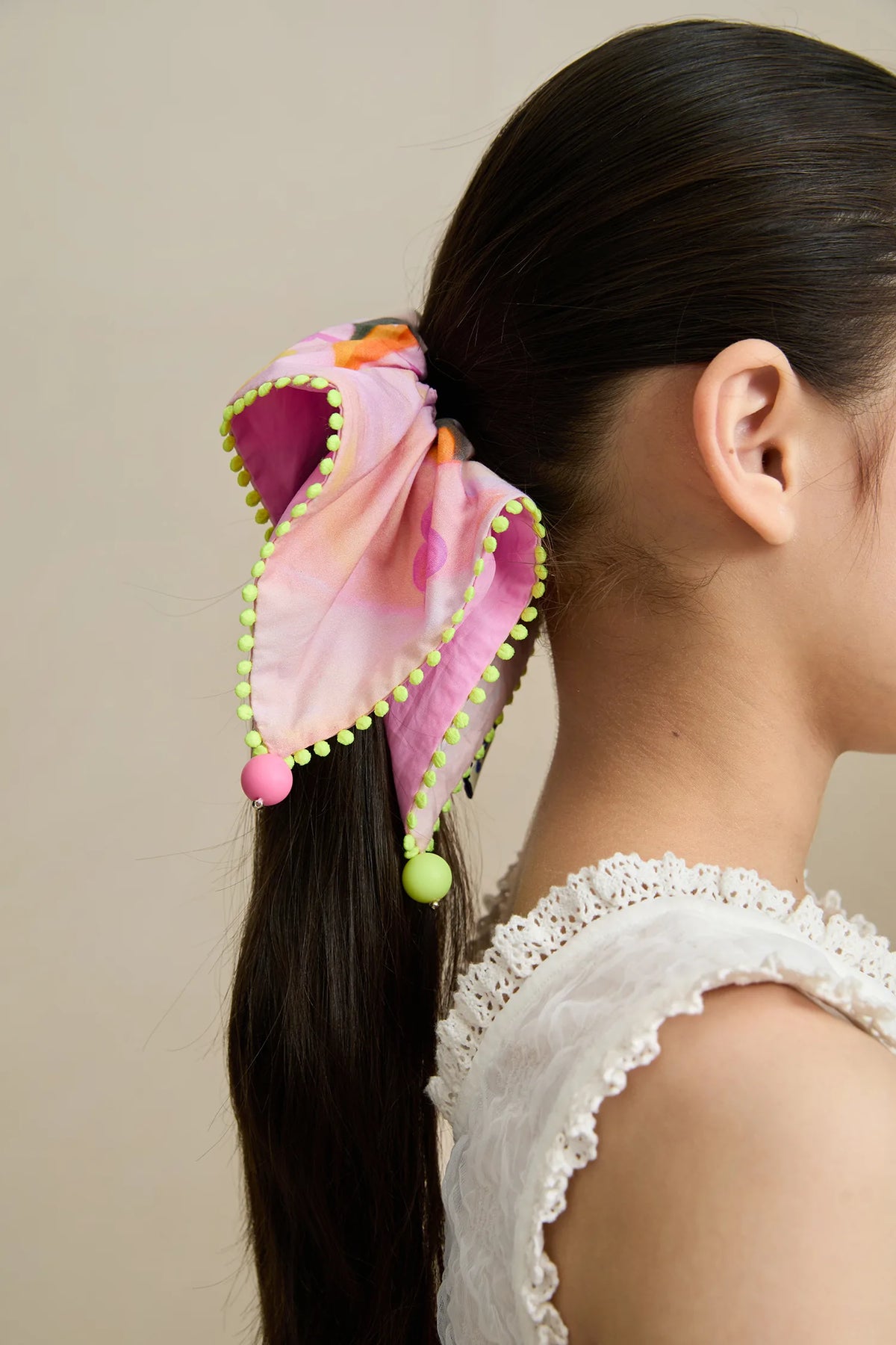 Poco Blush Swan Lake Print Hair Scrunchie