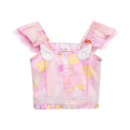 Poco Blush Swan Wing Smocked Strap Top