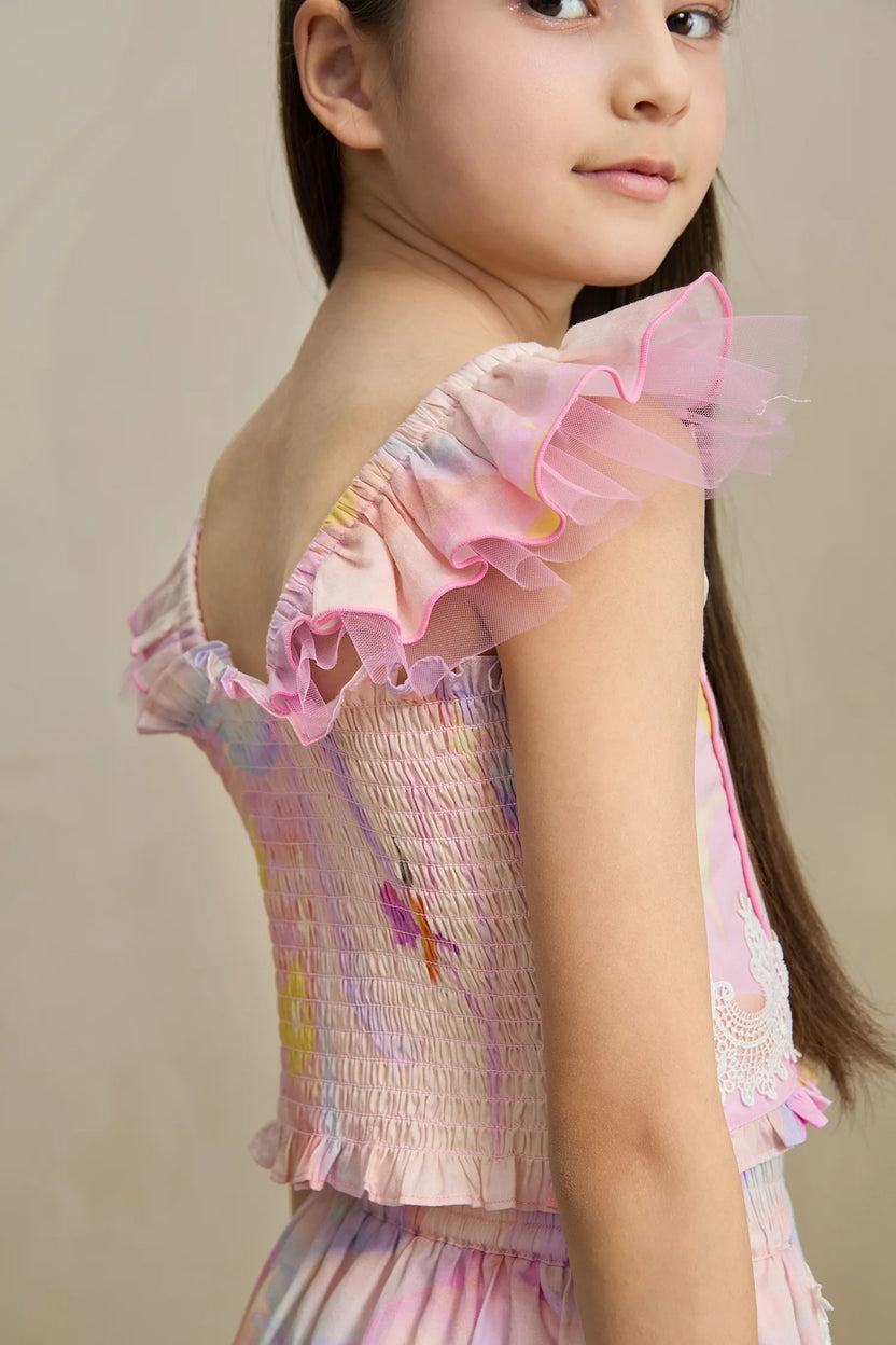 Swan Wing Smocked Strap Top by Poco Blush, image 11
