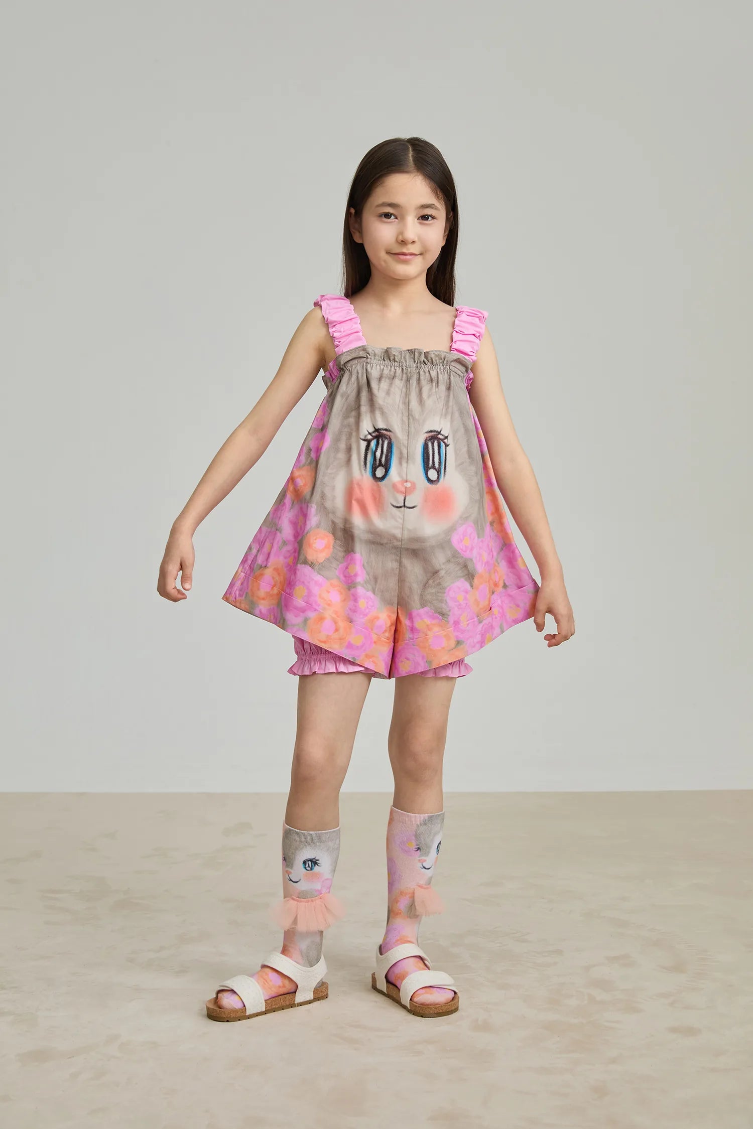 Poco Blush Fairy-Garden Skirted Romper