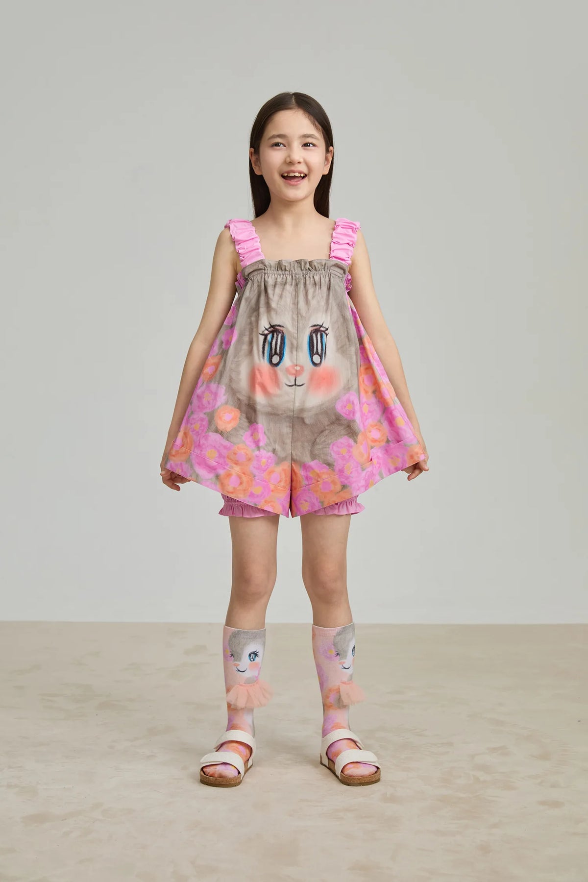 Poco Blush Fairy-Garden Skirted Romper