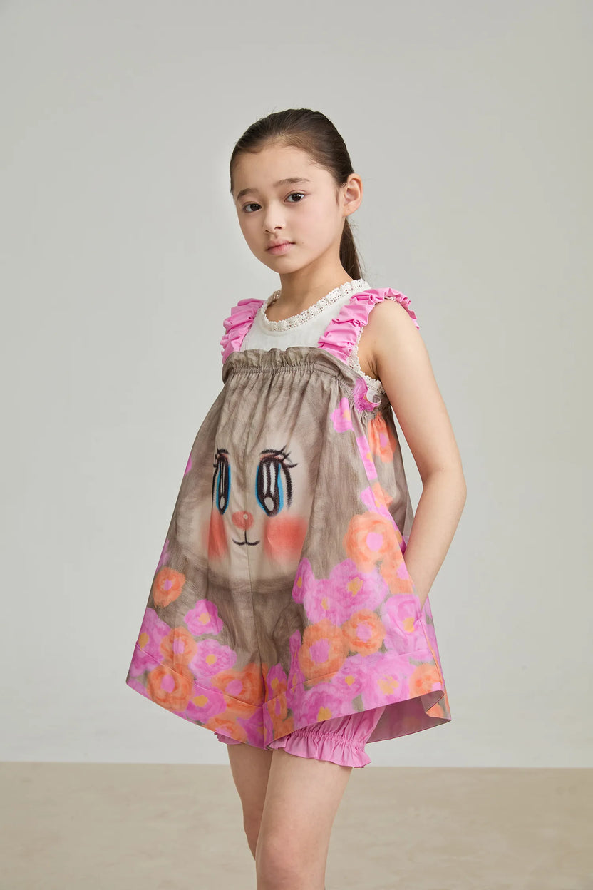 Poco Blush Fairy-Garden Skirted Romper
