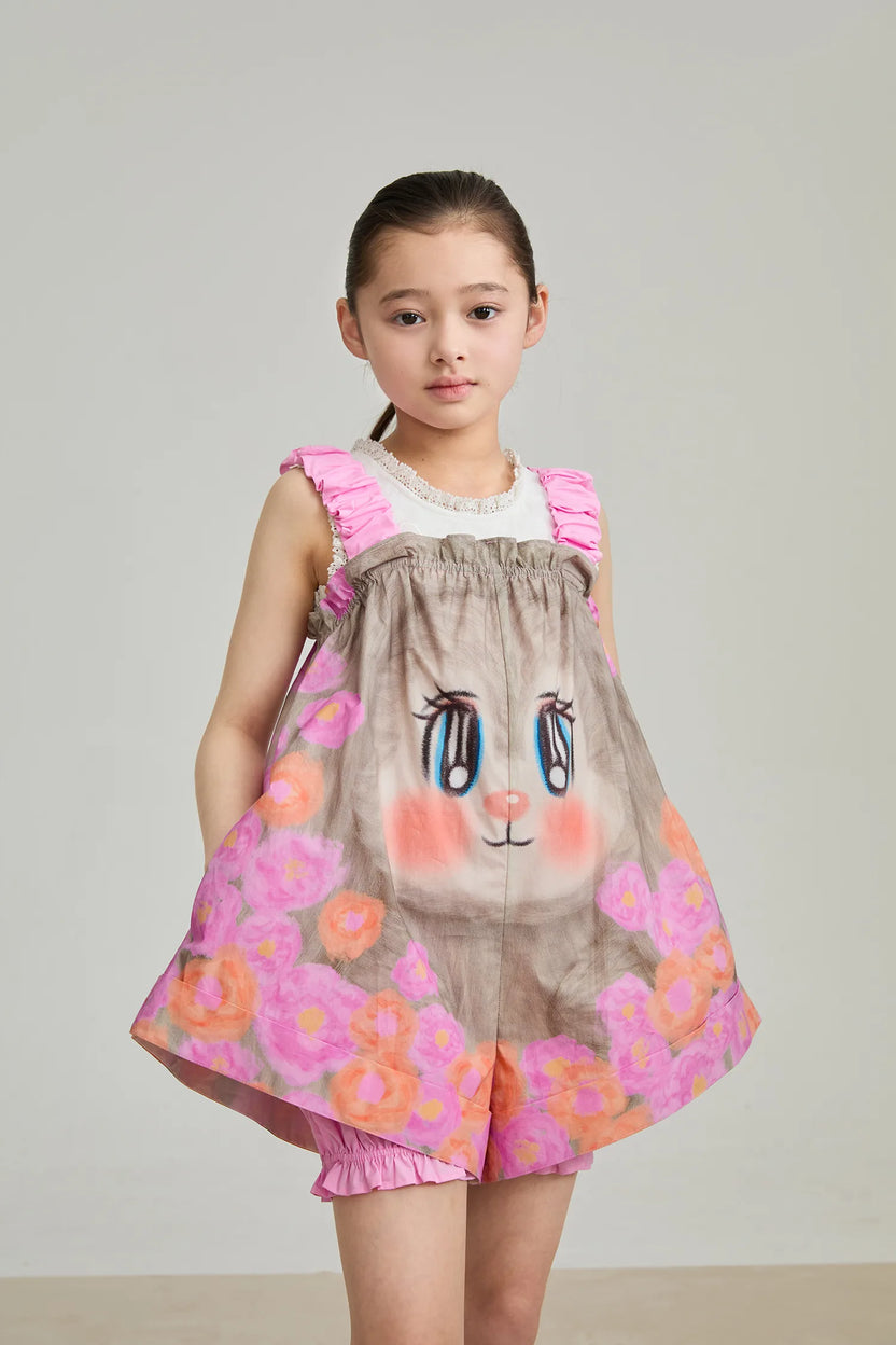 Poco Blush Fairy-Garden Skirted Romper