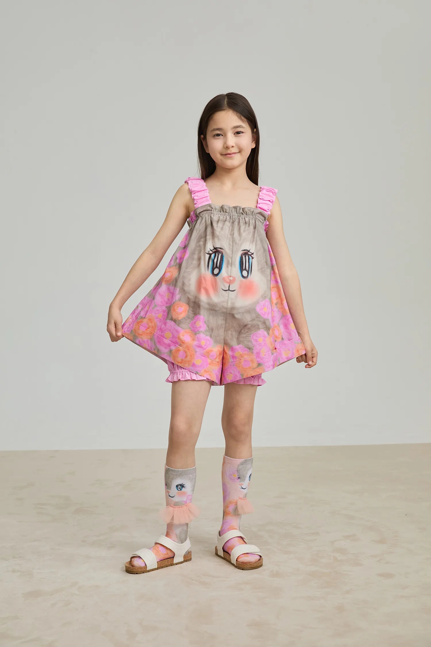 Poco Blush Fairy-Garden Skirted Romper