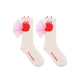 Poco Blush Mermaid Cat Shell Embroidered Socks