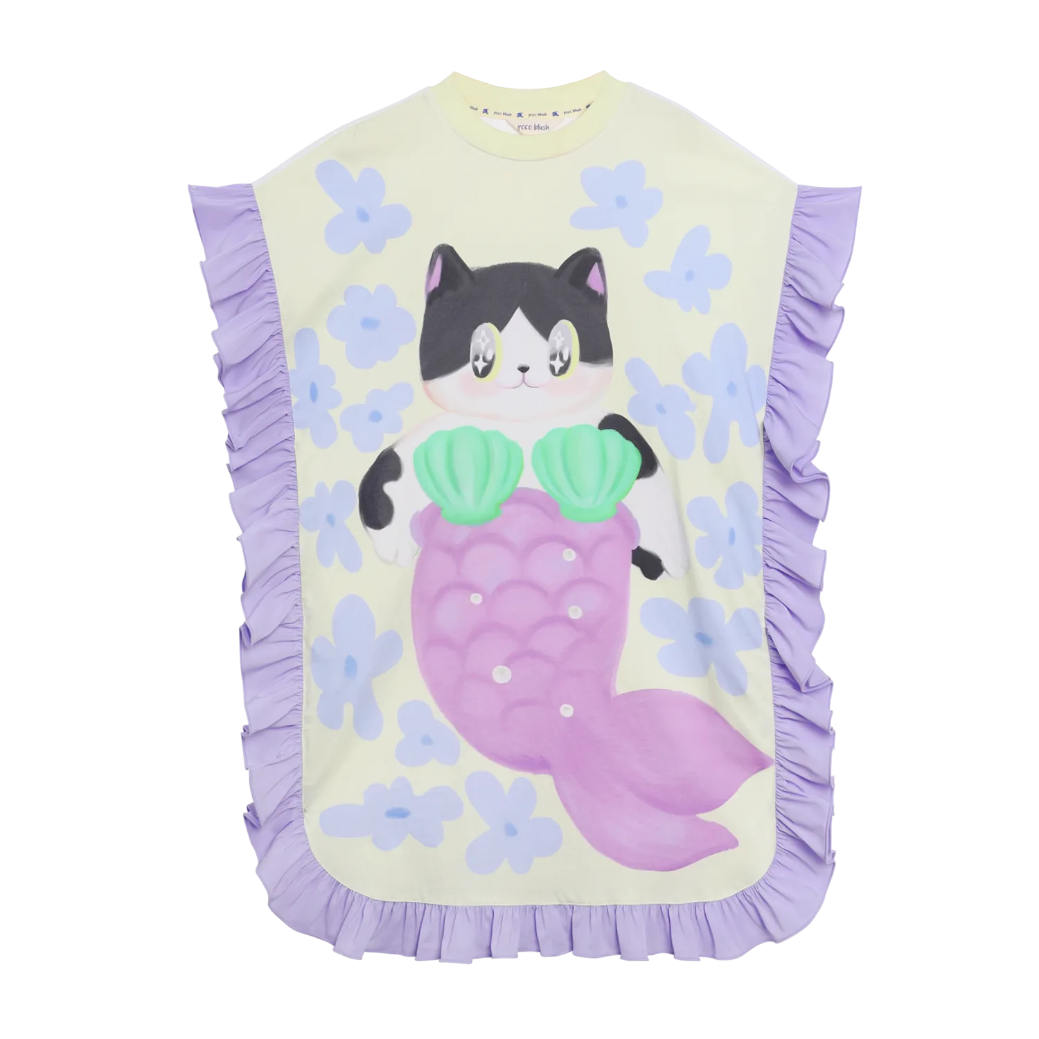 Poco Blush Mermaid Cat Hawaiian Ruffle Dress