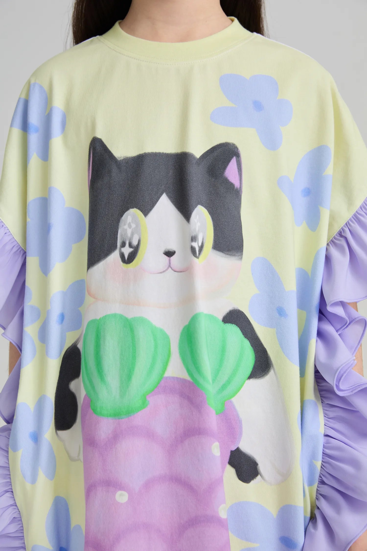 Poco Blush Mermaid Cat Hawaiian Ruffle Dress