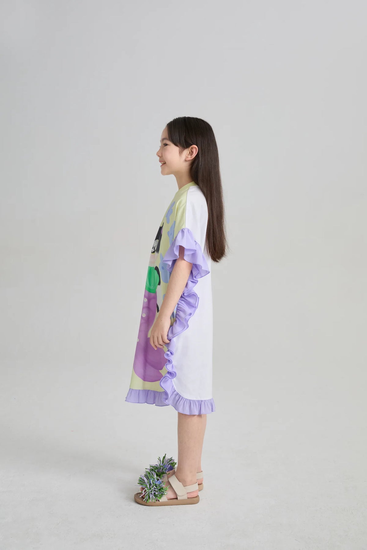 Poco Blush Mermaid Cat Hawaiian Ruffle Dress