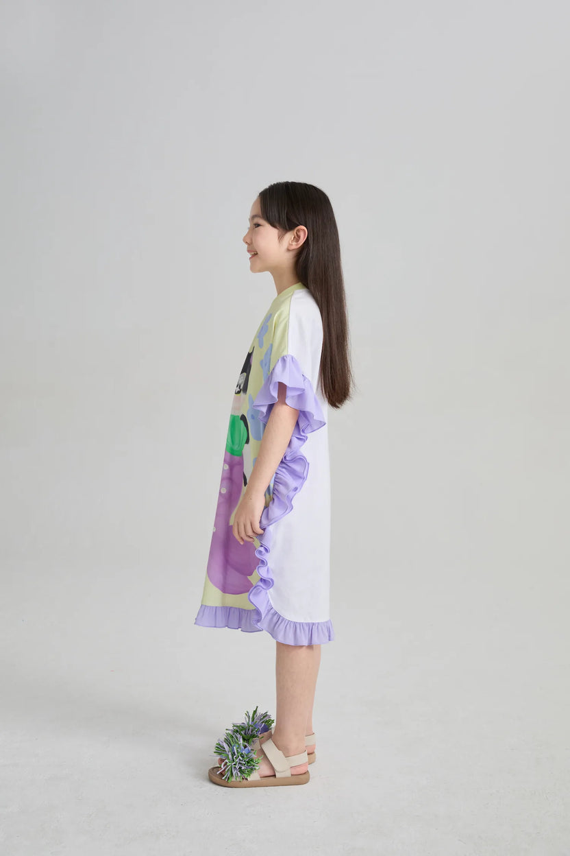 Mermaid Cat Hawaiian Ruffle Dress by Poco Blush, image 19
