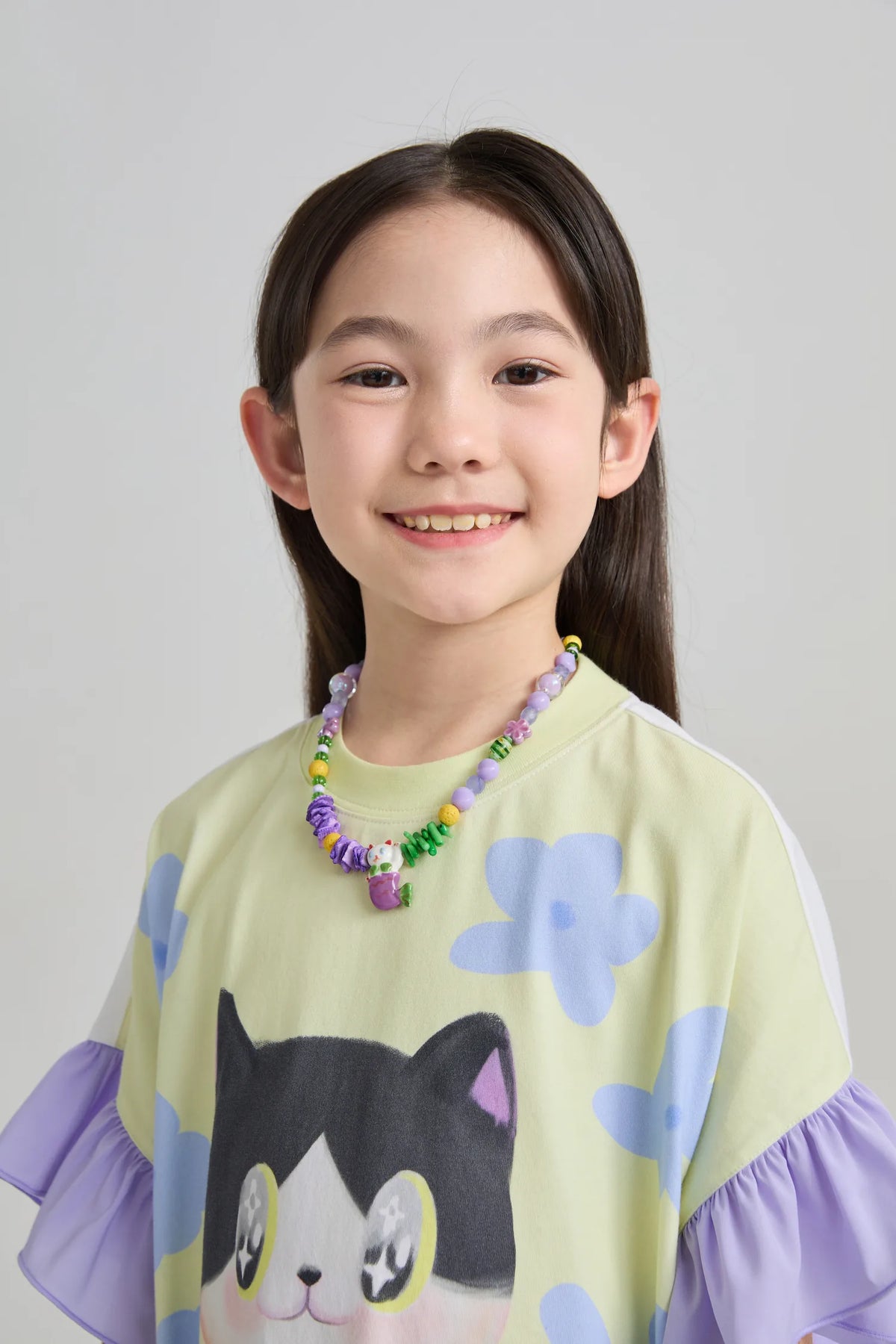 Poco Blush Mermaid Cat Hawaiian Ruffle Dress