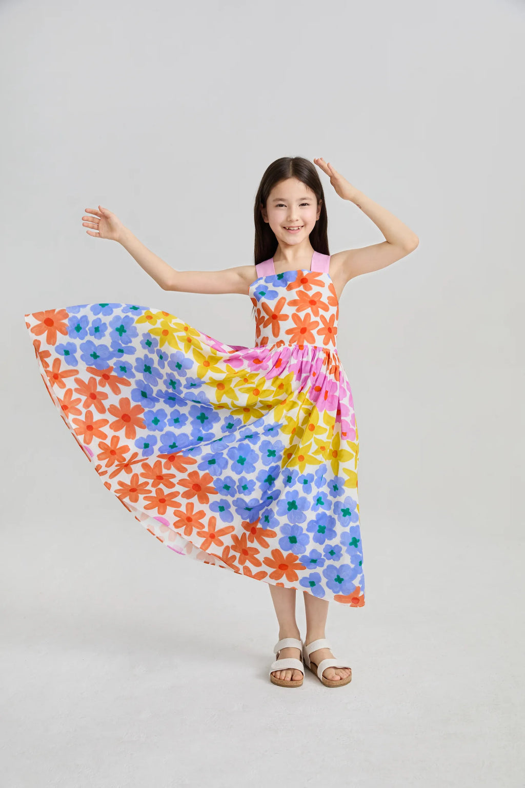 Poco Blush Tropical Linen Vacation Dress