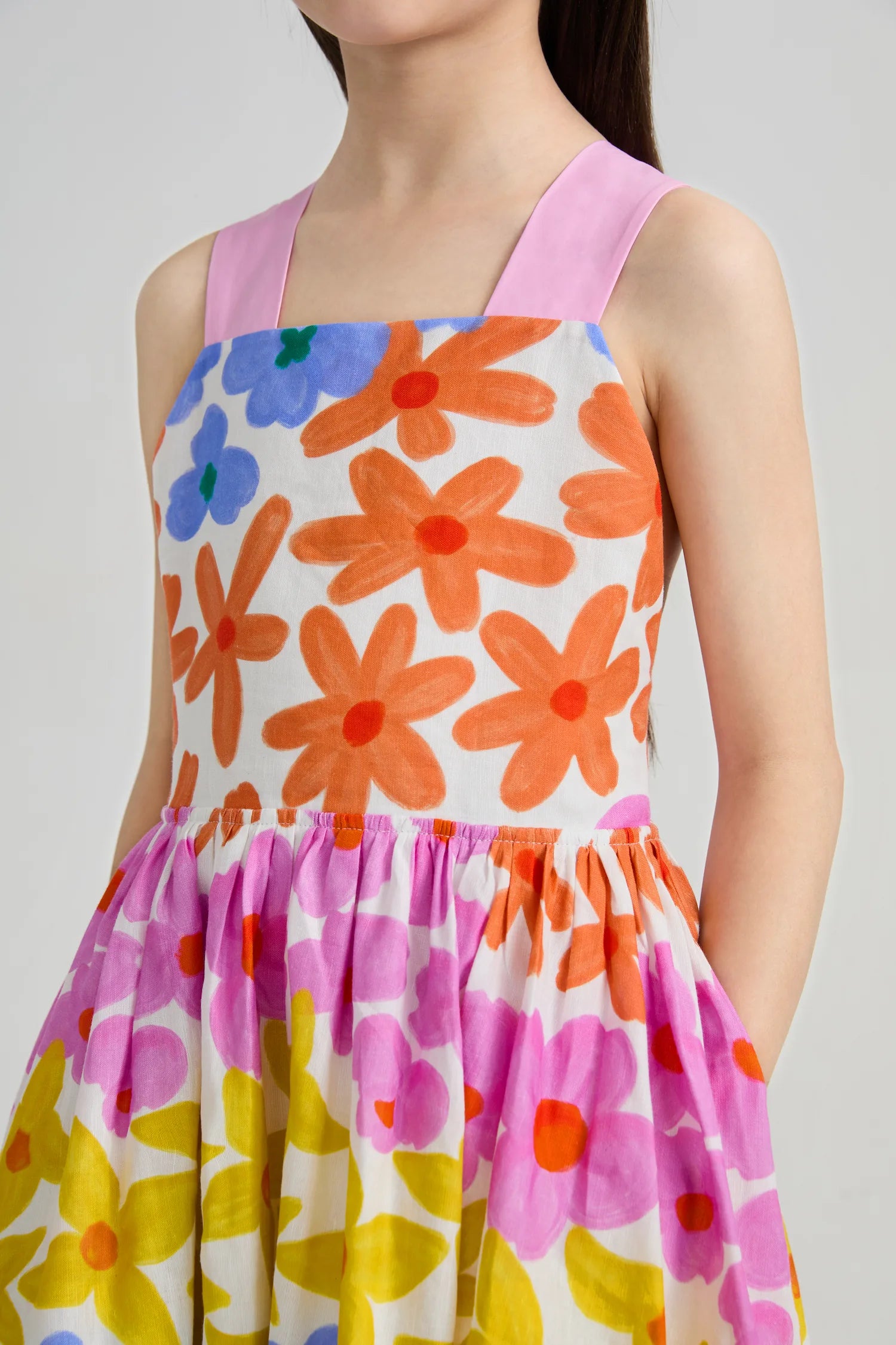 Poco Blush Tropical Linen Vacation Dress