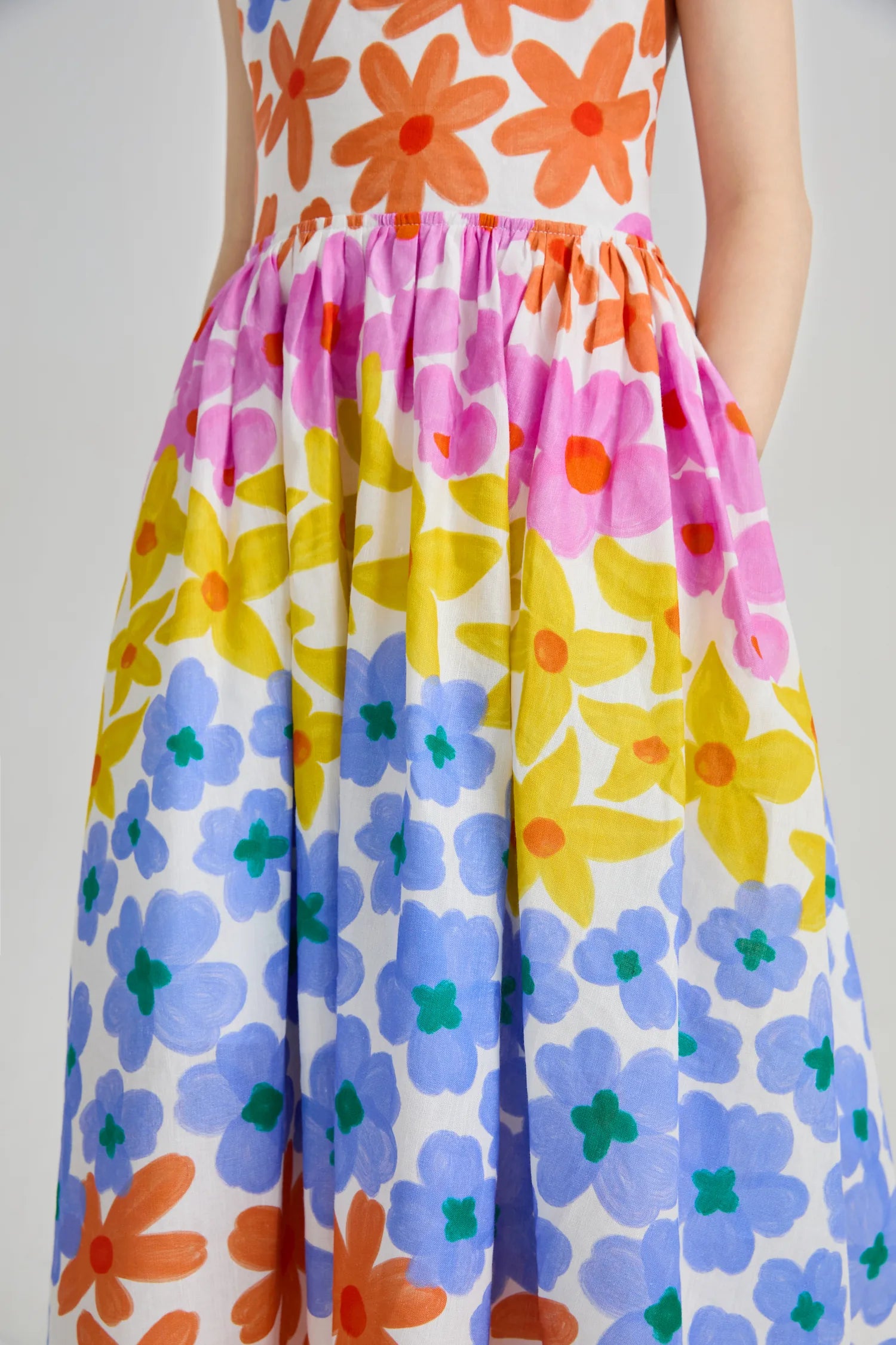 Poco Blush Tropical Linen Vacation Dress