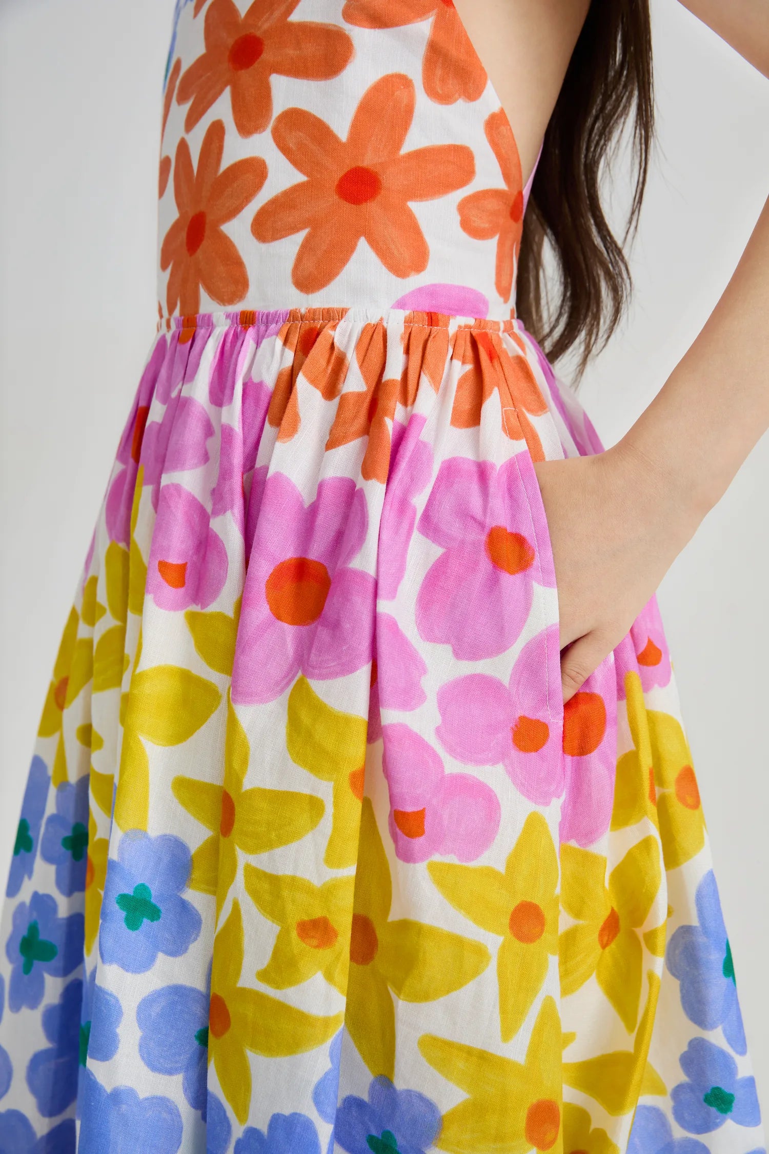 Poco Blush Tropical Linen Vacation Dress