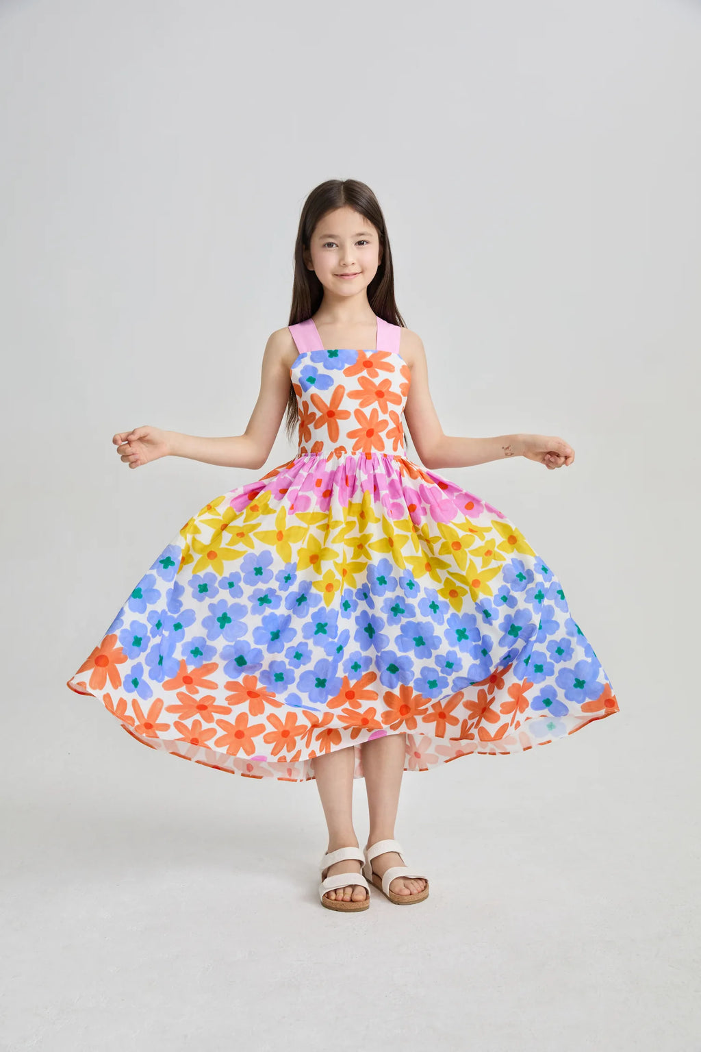 Poco Blush Tropical Linen Vacation Dress