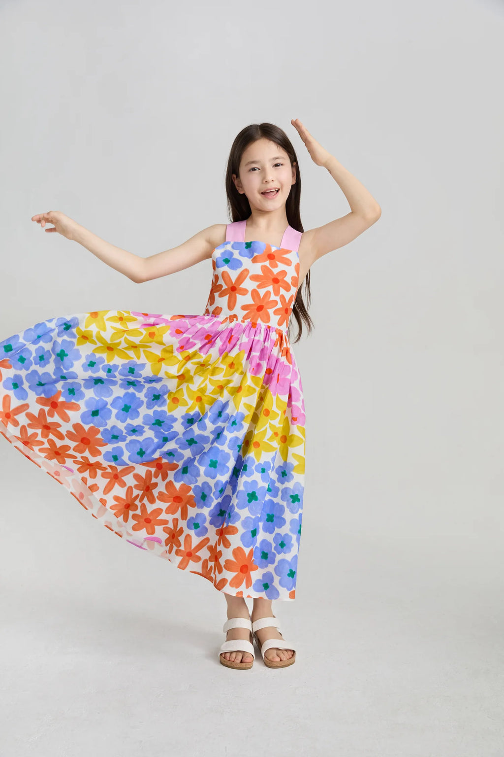 Poco Blush Tropical Linen Vacation Dress