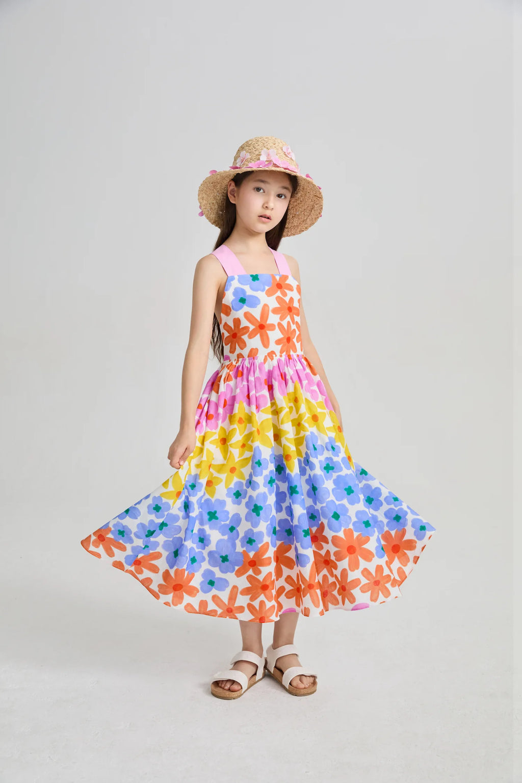 Poco Blush Tropical Linen Vacation Dress