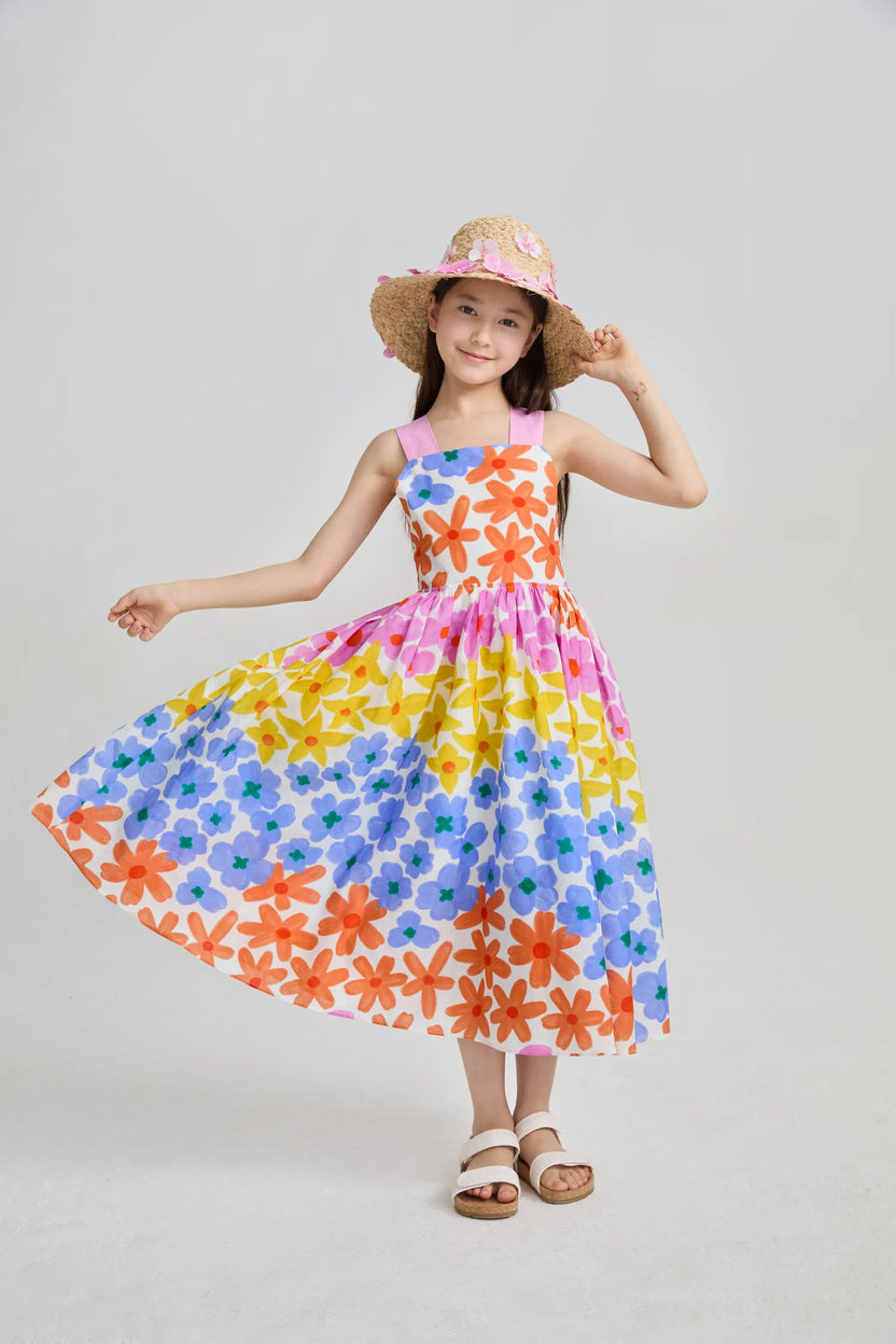 Poco Blush Tropical Linen Vacation Dress