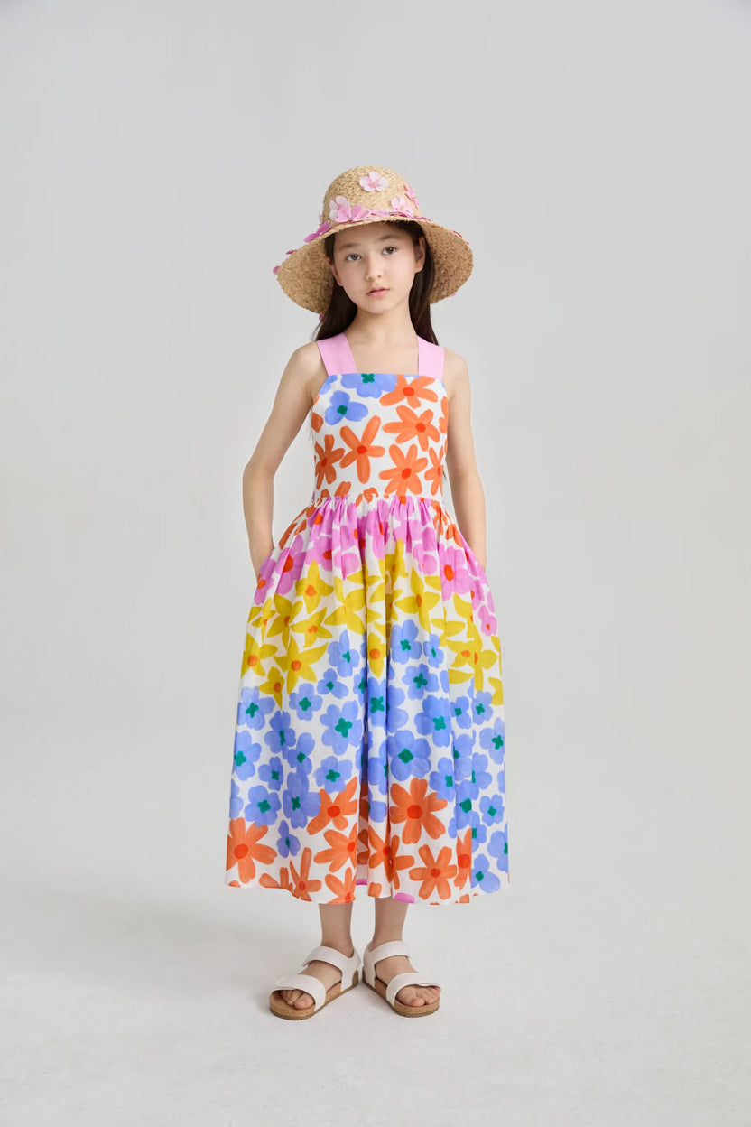 Poco Blush Tropical Linen Vacation Dress